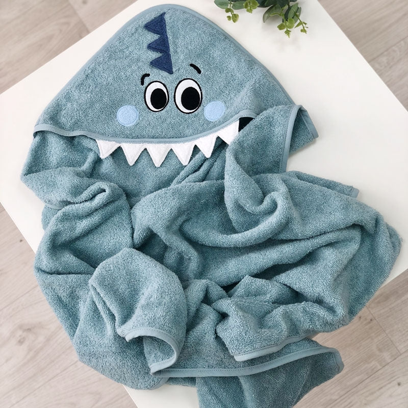Detská osuška s kapucňou Dino – mätová