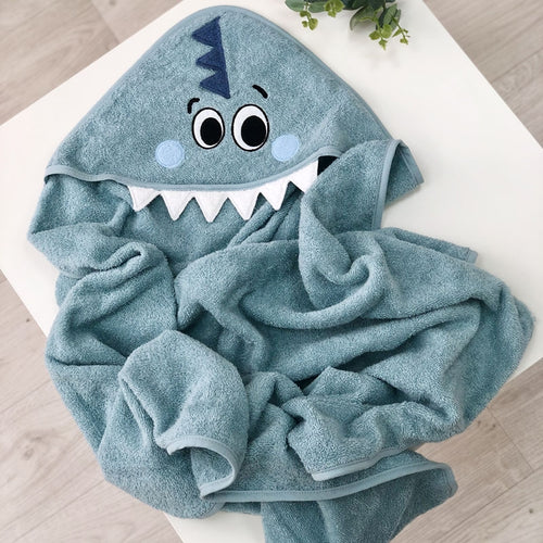 Detská osuška s kapucňou Dino – mätová