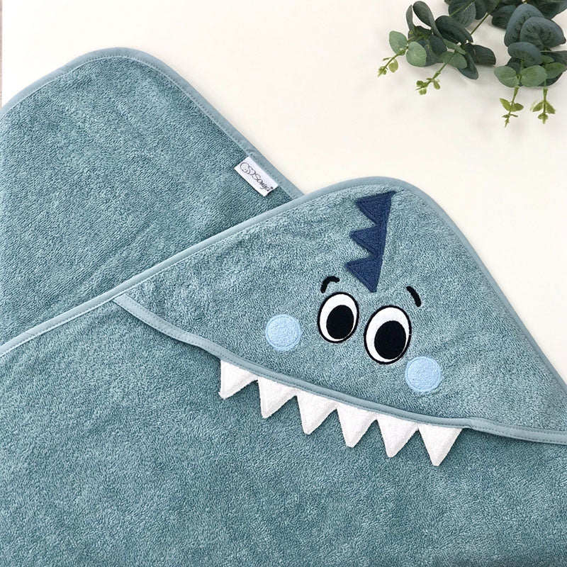 Detská osuška s kapucňou Dino – mätová