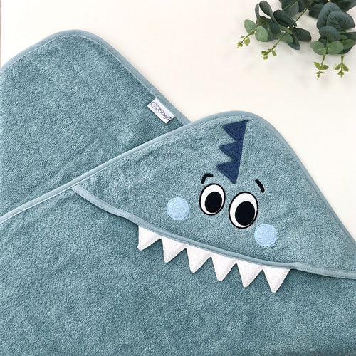 Detská osuška s kapucňou Dino – mätová