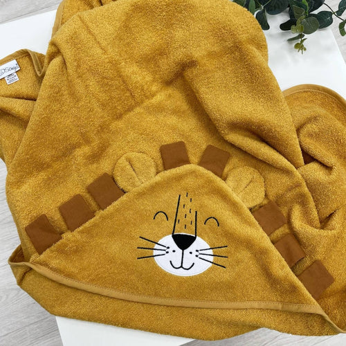 Detská osuška s kapucňou Levík – horčicová