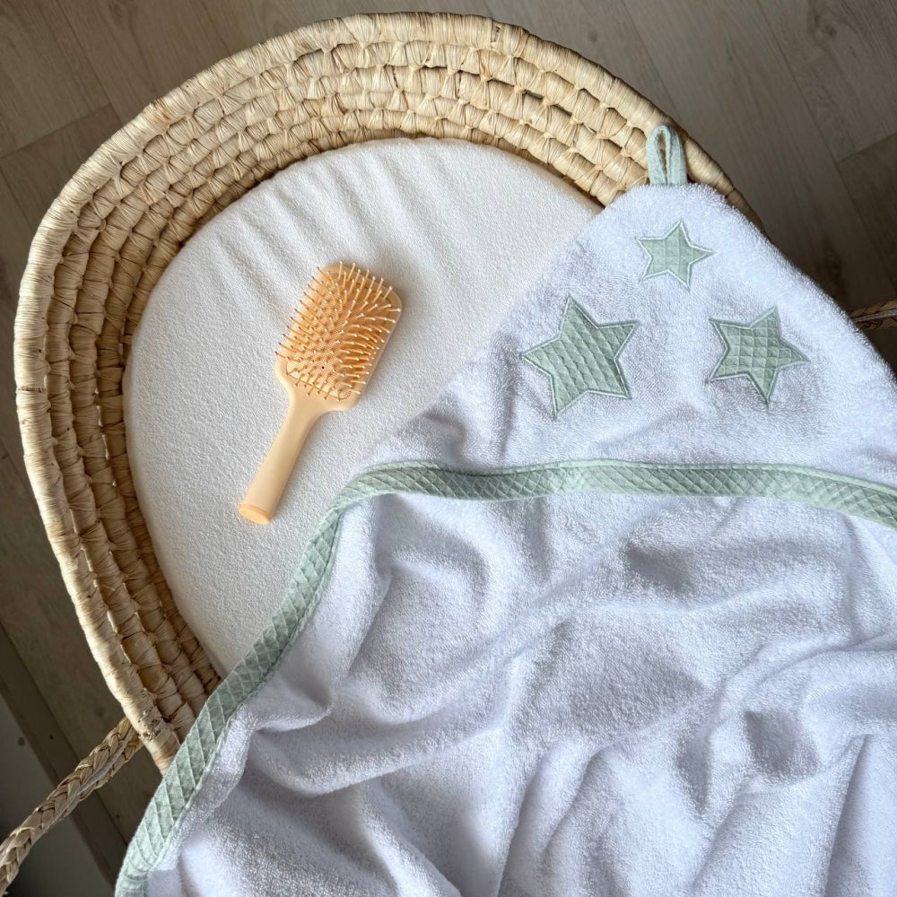 Froté osuška s kapucňou pre bábätko svetlomätová