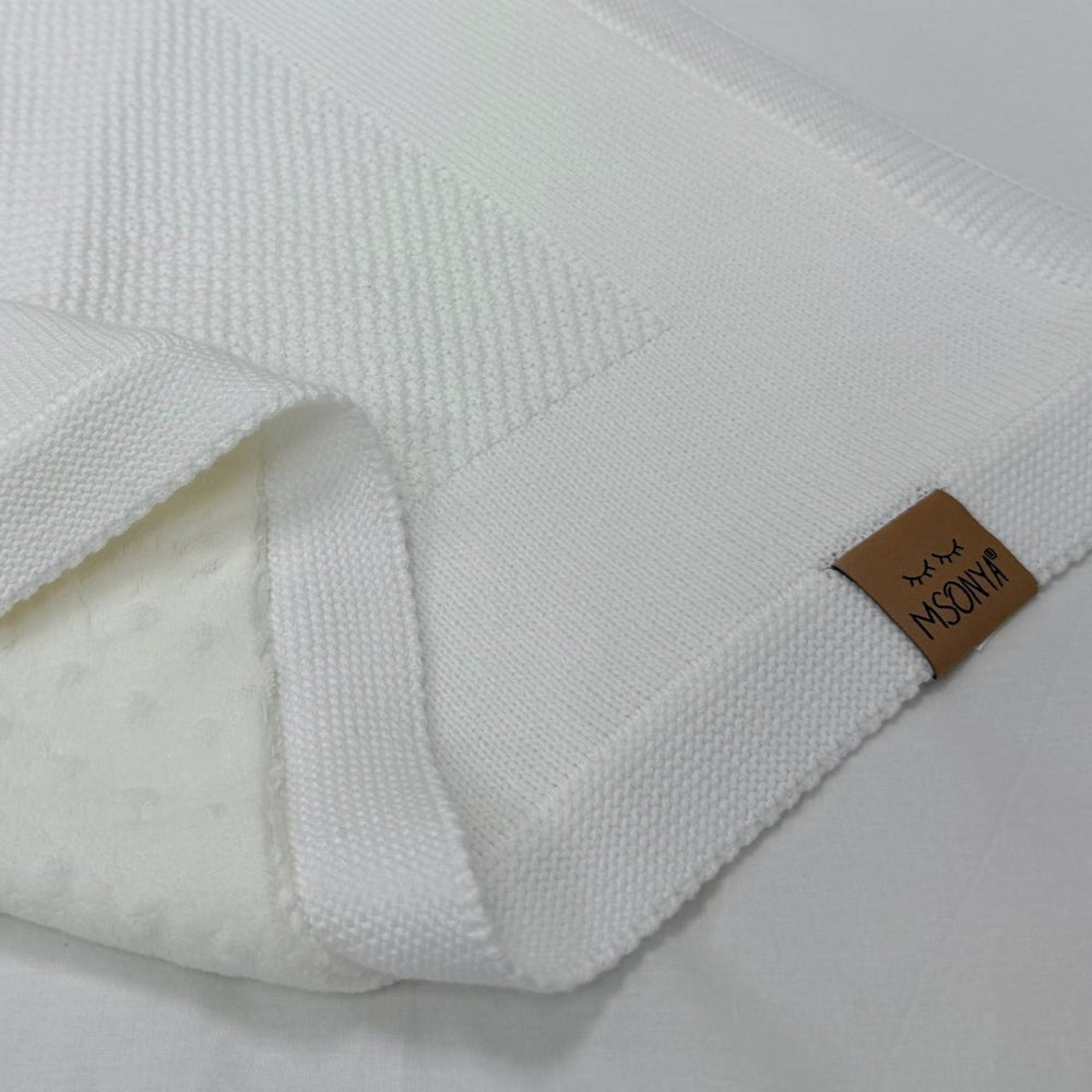 Zateplená pletená deka pre bábätko bavlna/Wellsoft Rogožka new biela