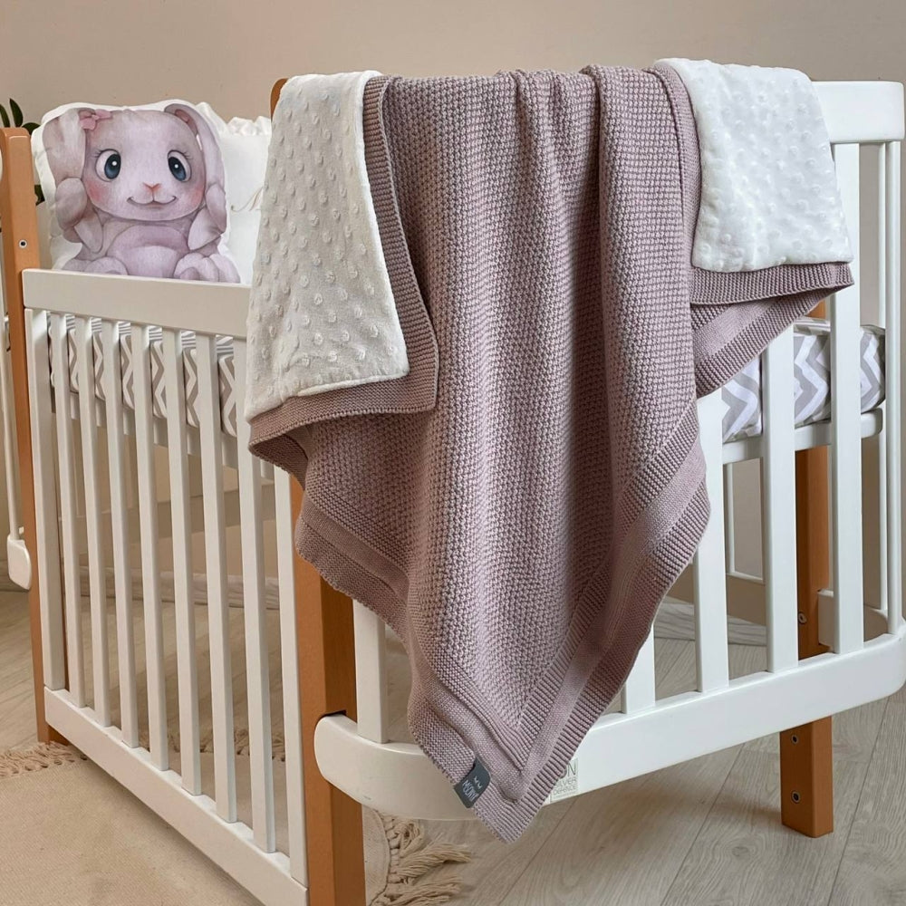 Zateplená pletená deka pre bábätko bavlna/Wellsoft Rogožka moka
