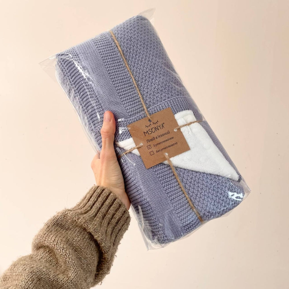 Zateplená pletená deka pre bábätko bavlna/Wellsoft Rogožka nevädzová