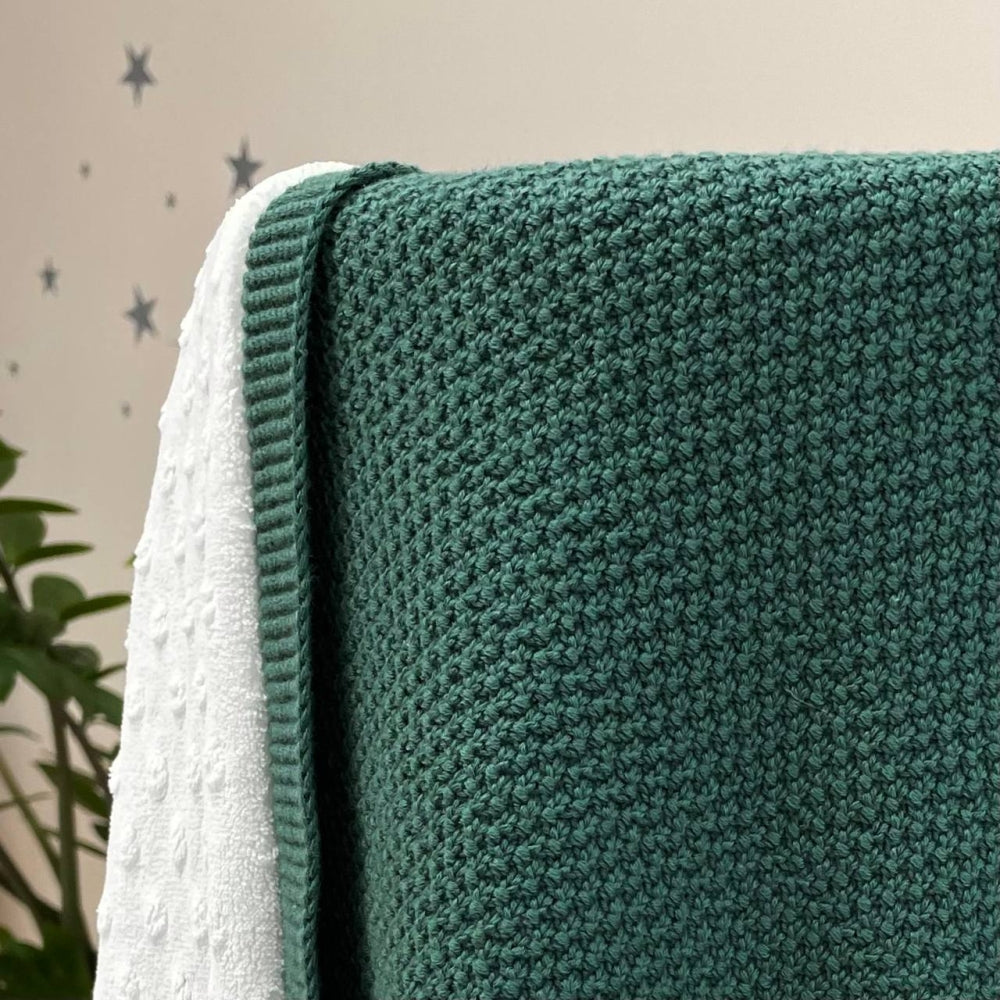 Zateplená pletená deka pre bábätko bavlna/Wellsoft Rogožka malachitová