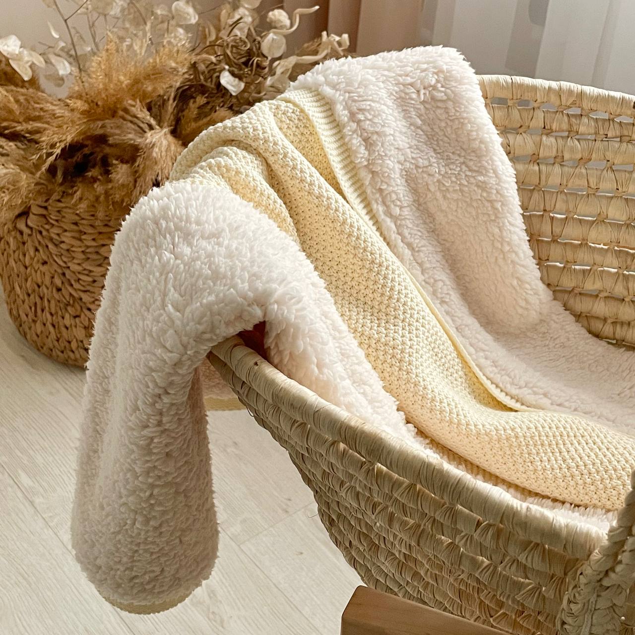 Pletená bavlnená deka pre bábätko Teddy Rohožka – mliečna