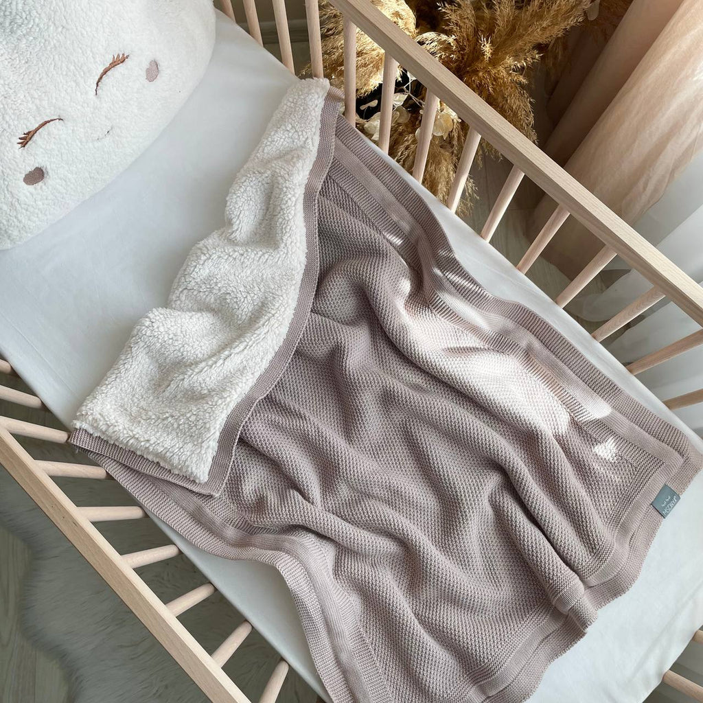 Pletená bavlnená deka pre bábätko Teddy Rohožka – moka