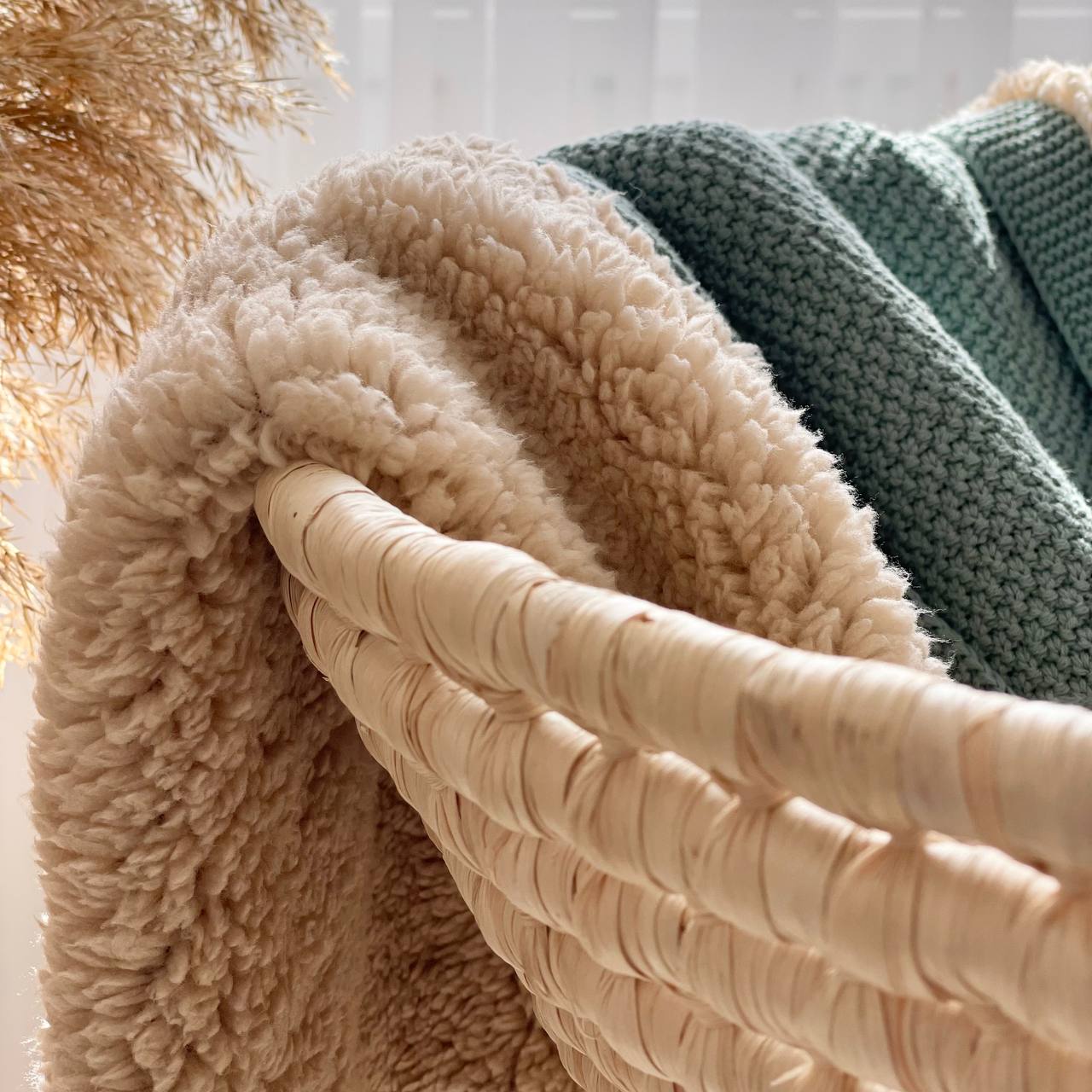 Pletená bavlnená deka pre bábätko Teddy Rohožka – tmavá mätová
