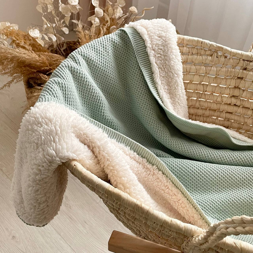 Pletená bavlnená deka pre bábätko Teddy Rohožka – svetlomätová
