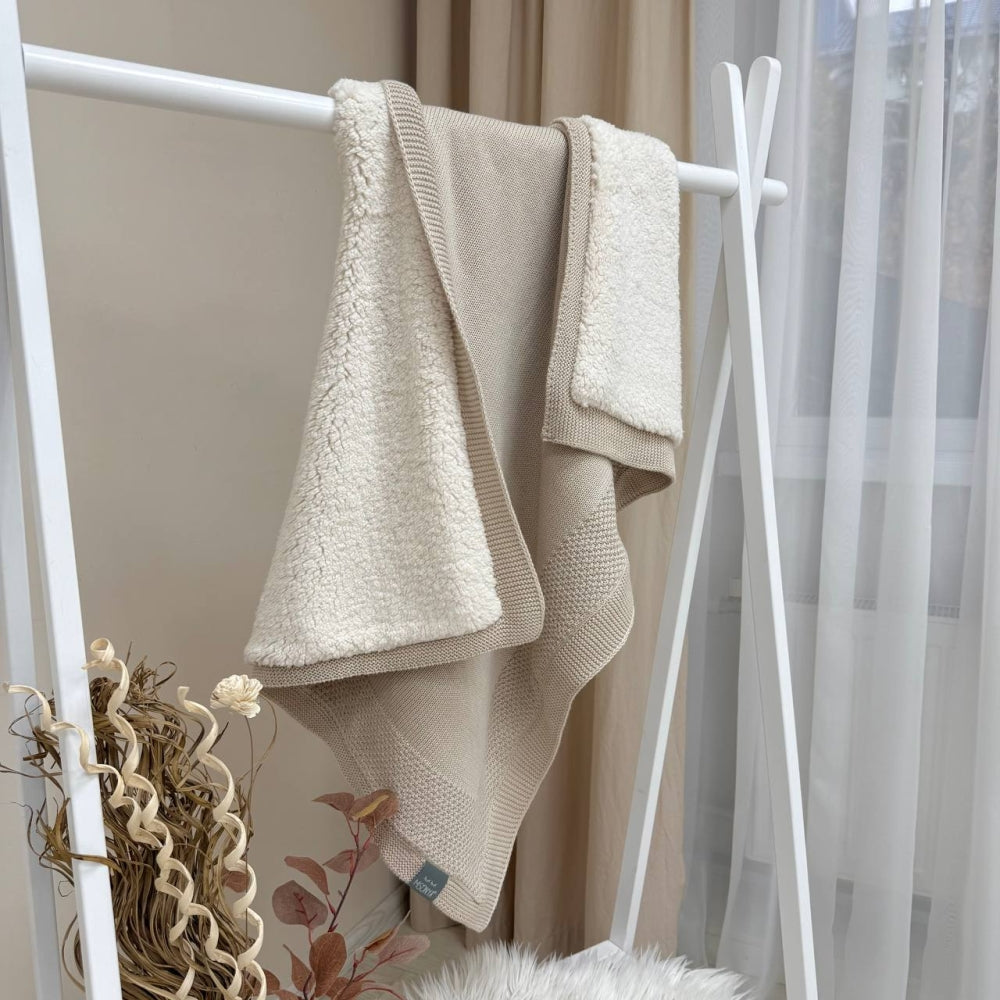 Pletená bavlnená deka pre bábätko Teddy Rohožka – piesková
