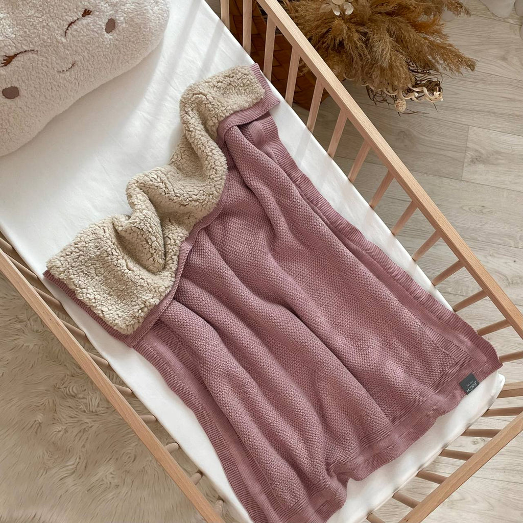 Pletená bavlnená deka pre bábätko Teddy Rohožka – staroružová