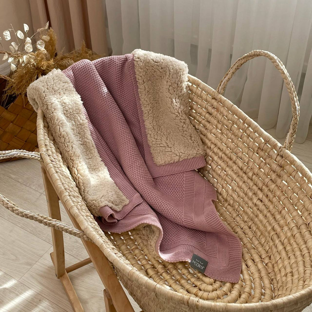 Pletená bavlnená deka pre bábätko Teddy Rohožka – staroružová