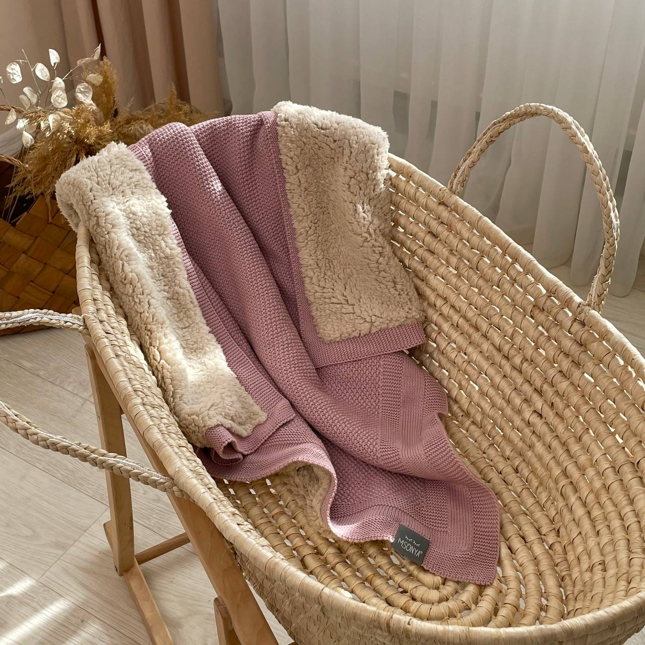 Pletená bavlnená deka pre bábätko Teddy Rohožka – staroružová