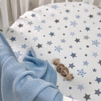 Detská plachta do postieľky Stars 70 × 70 cm – modrá