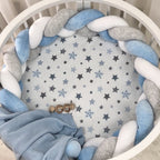 Detská plachta do postieľky Stars 70 × 70 cm – modrá