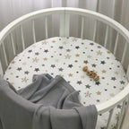 Detská plachta do postieľky Stars 70 × 70 cm – sivo-béžová