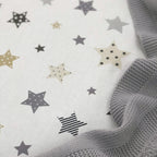 Detská plachta do postieľky Stars 70 × 70 cm – sivo-béžová