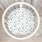 Detská plachta do postieľky Stars 70 × 70 cm – mätová