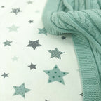 Detská plachta do postieľky Stars 70 × 70 cm – mätová