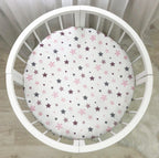 Detská plachta do postieľky Stars 70 × 70 cm – púdrová
