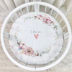 Detská plachta s potlačou do postieľky 70 × 70 cm – Heart and Flowers