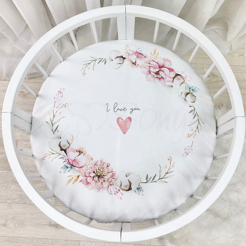 Detská plachta s potlačou do postieľky 70 × 70 cm – Heart and Flowers