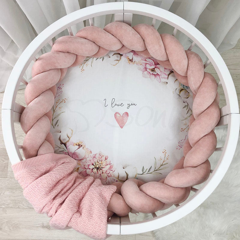 Detská plachta s potlačou do postieľky 70 × 70 cm – Heart and Flowers