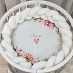 Detská plachta s potlačou do postieľky 70 × 70 cm – Heart and Flowers