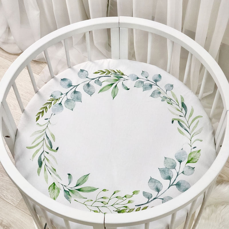 Detská plachta s potlačou do postieľky 70 × 70 cm – Zelený veniec